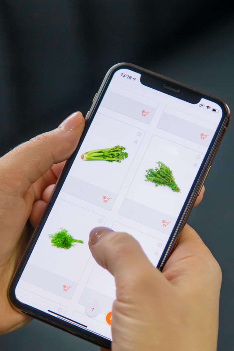 Online ordering of products in the online store. Selective focus.