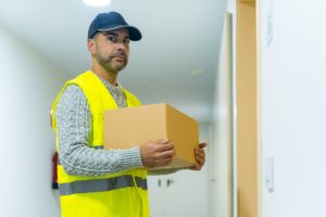 Package delivery worker of an online store, home delivery