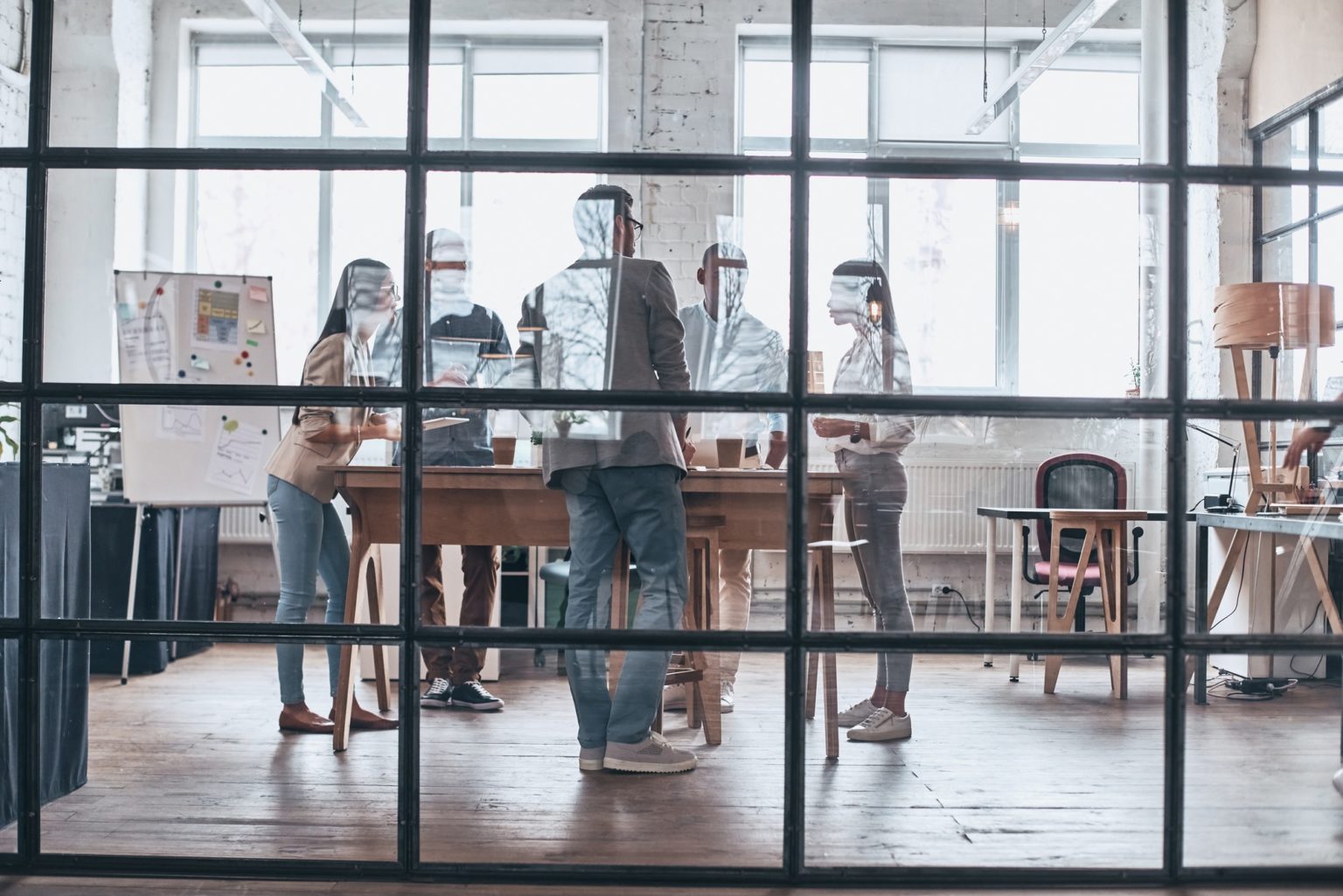 Working as a team.